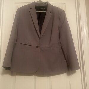 Jones New York Women's Light Gray Single-Button Blazer
